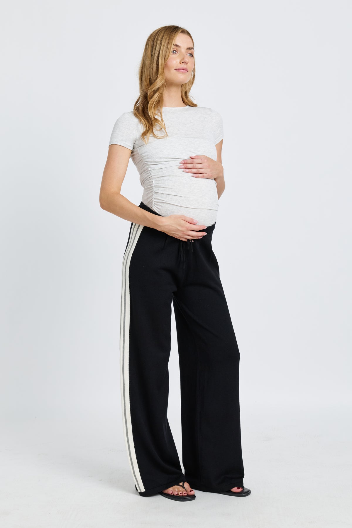 Axel Knit Wide Leg Pants - Black