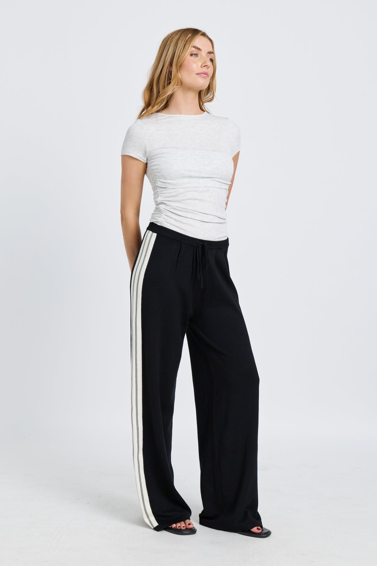Axel Knit Wide Leg Pants - Black