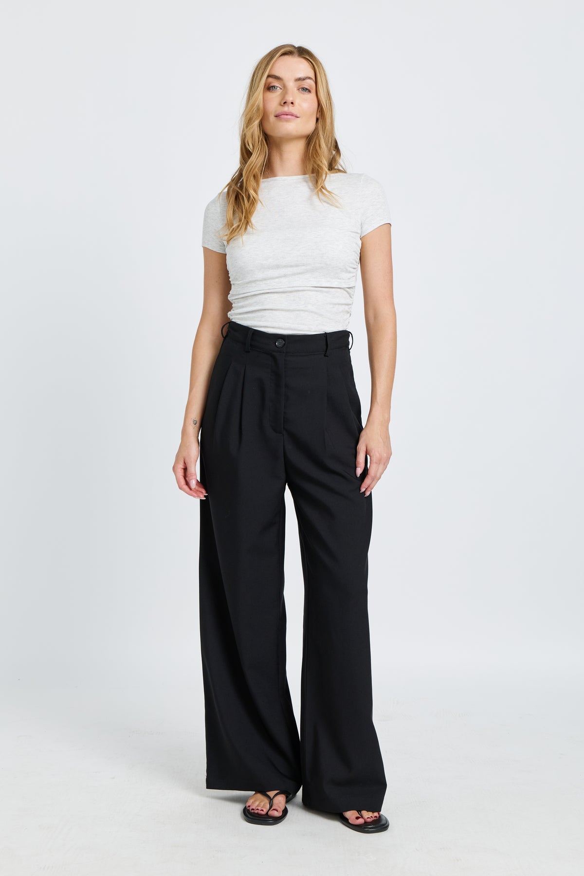 Zadie Adjustable Wide Leg Trouser - Black