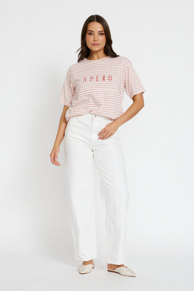 Pink Stripe Breastfeeding Friendly Tee – Apero Label