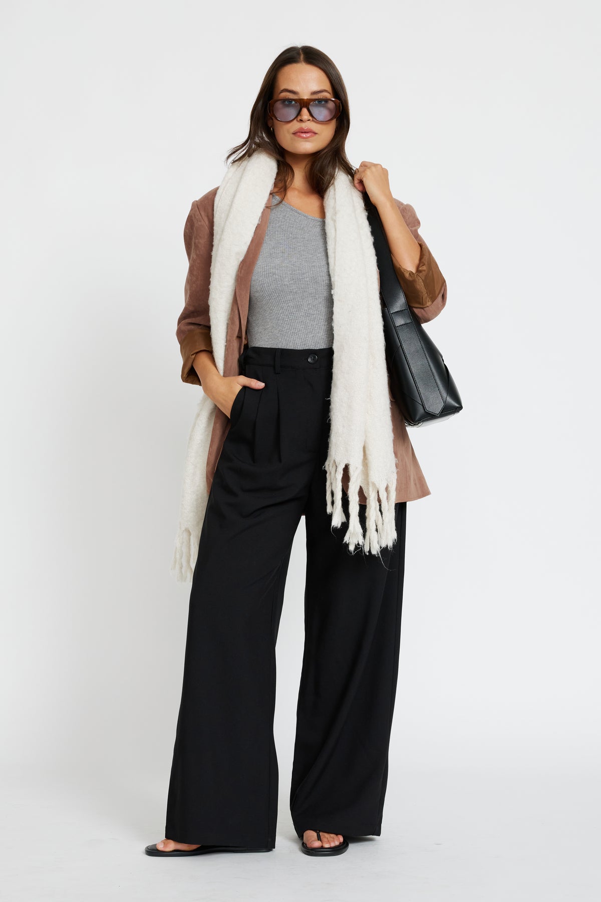 Zadie Adjustable Wide Leg Trouser - Black