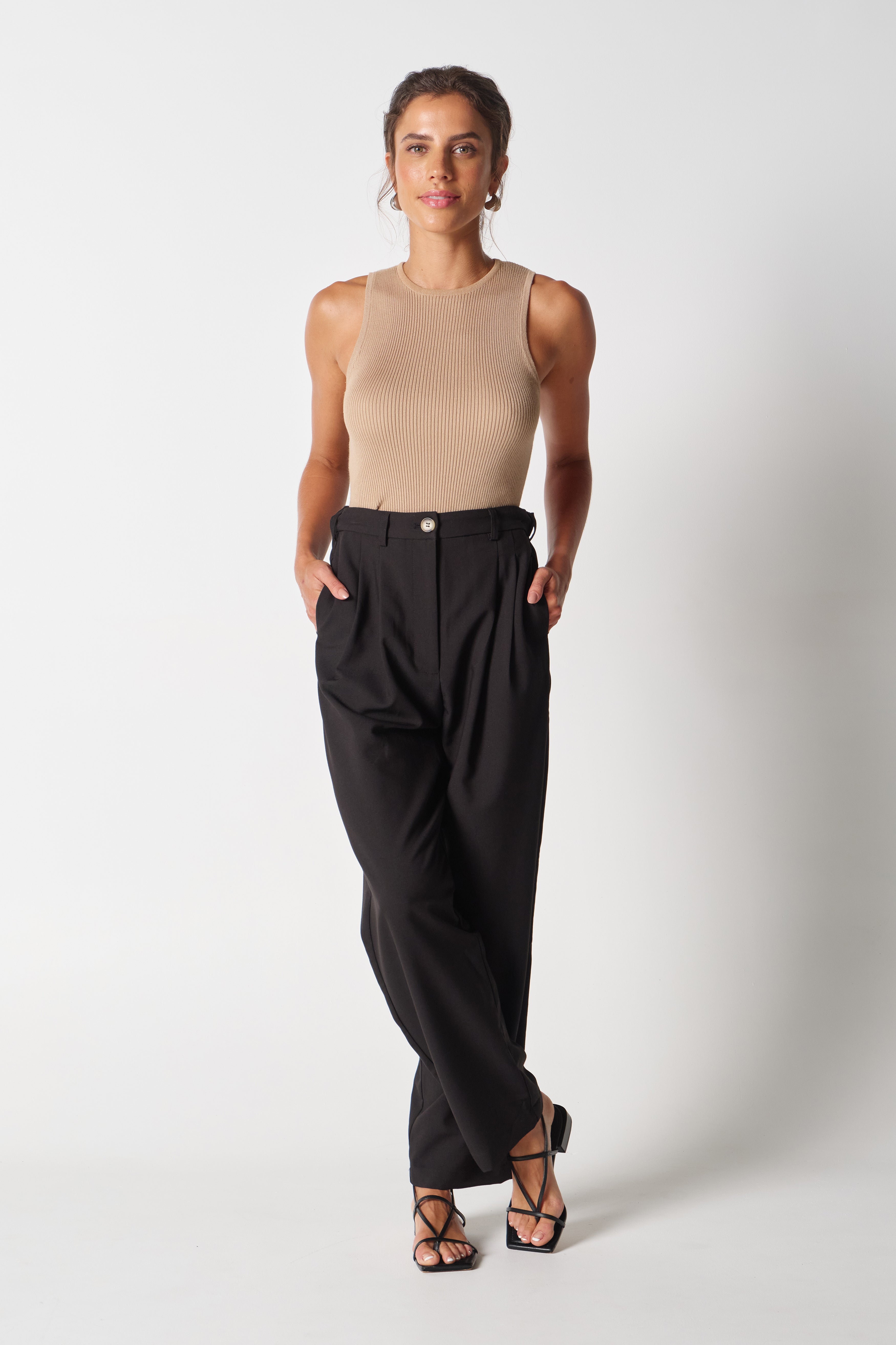 Apero Iris Tencel Tailored Pants - Sand