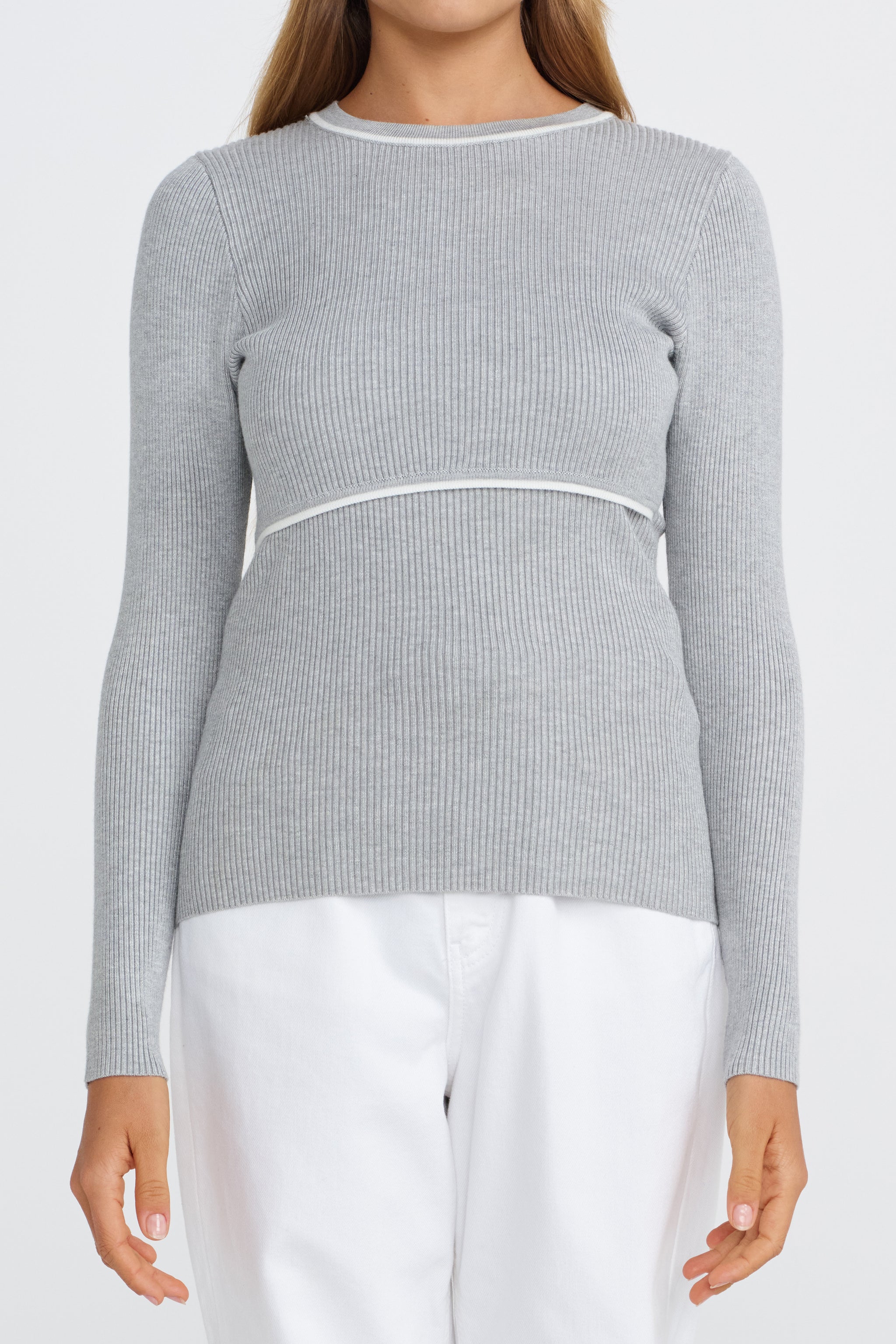 Grey Long Sleeve Breastfeeding Friendly Top – Apero Label