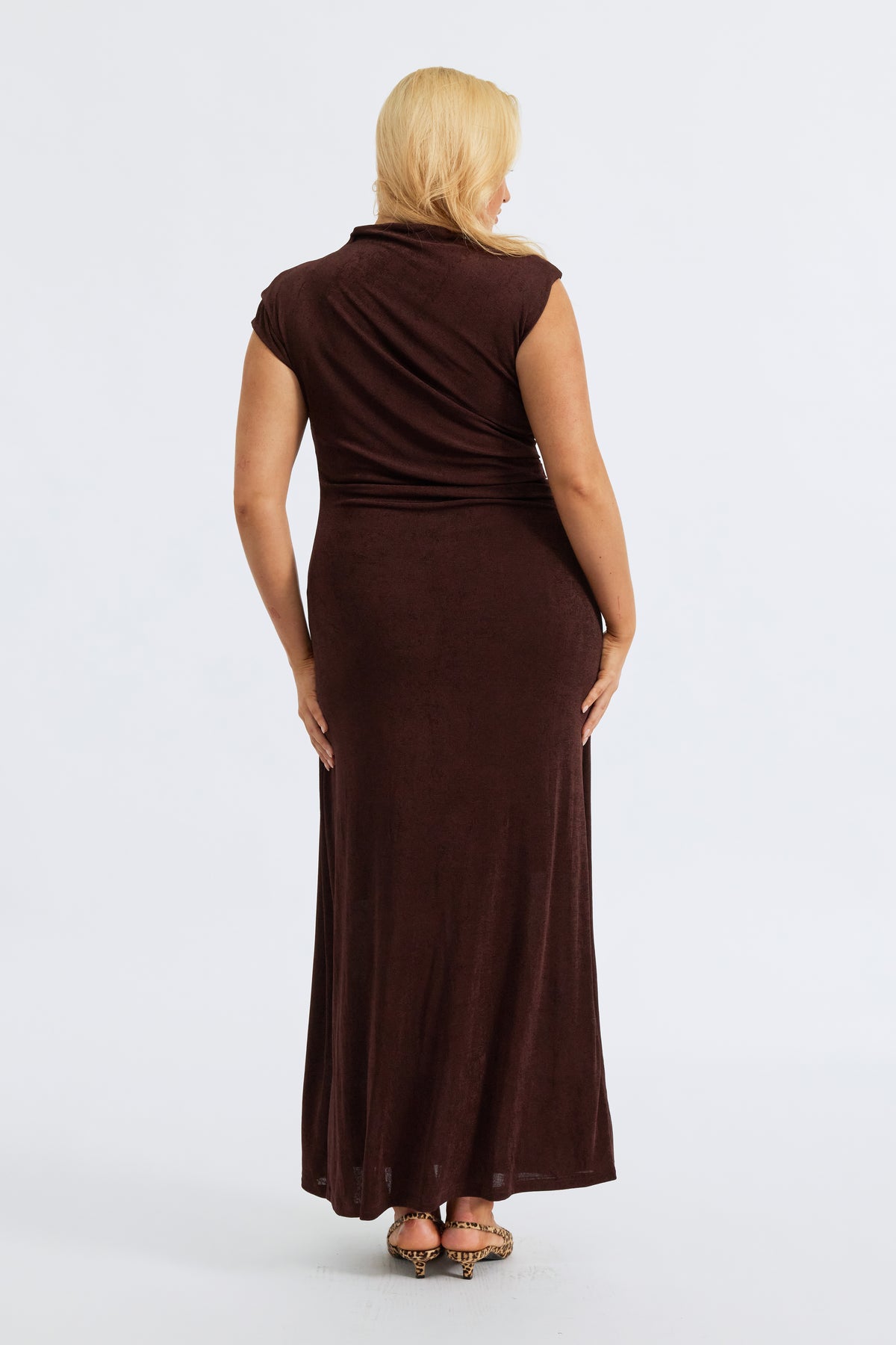 Lyssa Draped Maxi Dress - Espresso