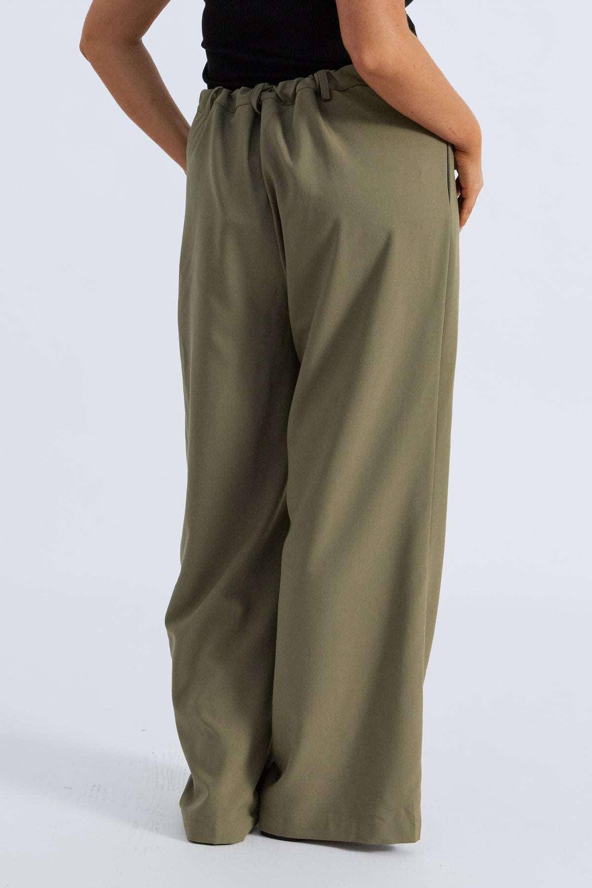 Zadie Adjustable Wide Leg Trouser - Khaki
