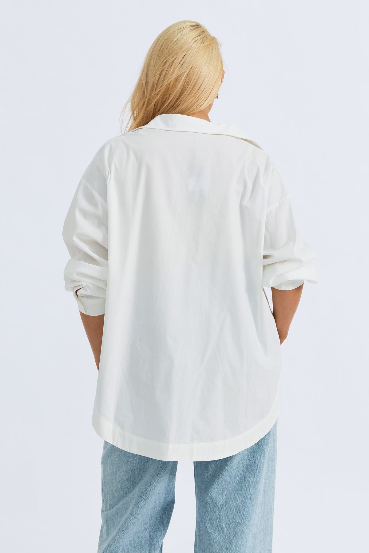 Morgan Wrap Button-Down Shirt - White