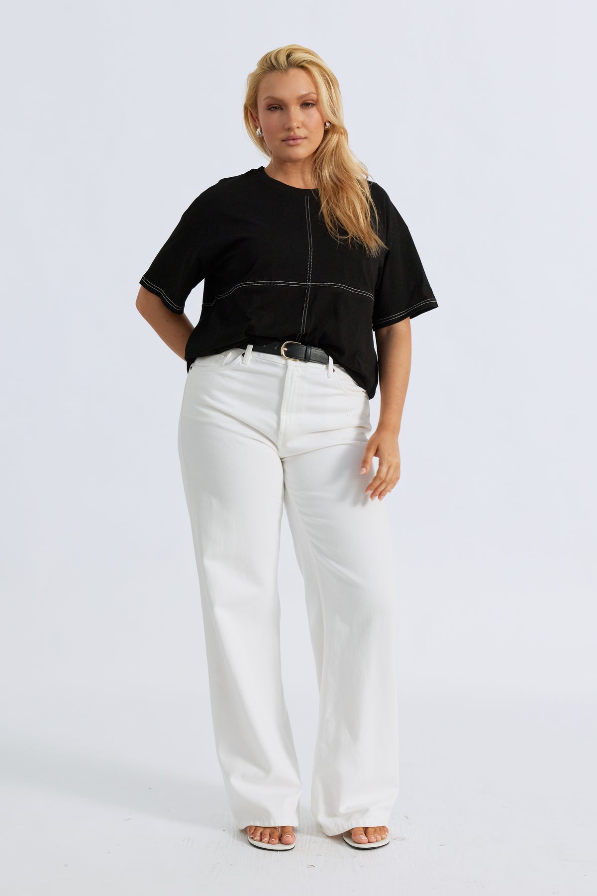 Miro Contrast Panel Tee - Black / White