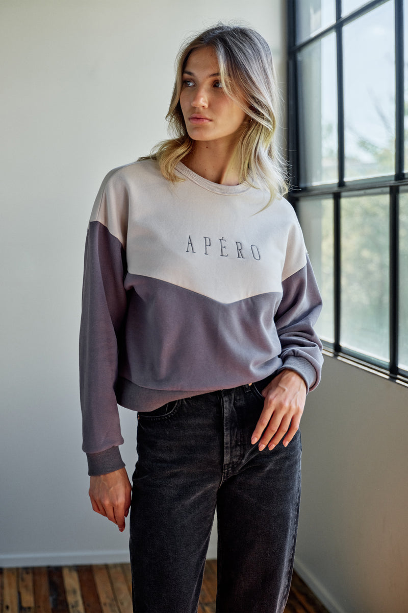 Grey Cropped Breastfeeding Friendly Jumper Apero Label