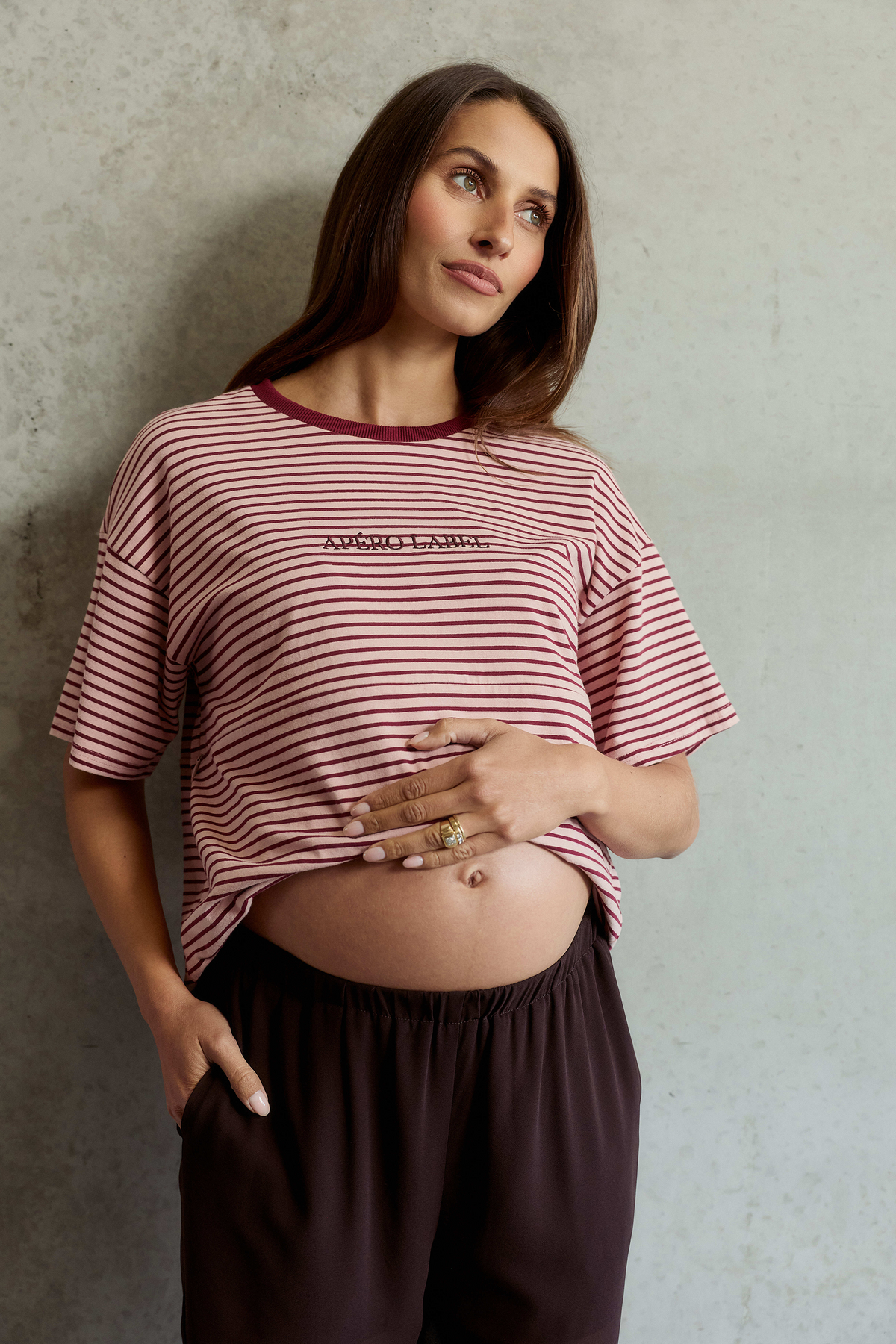 Era Drop-Shoulder Cropped Tee - Pink / Burgundy