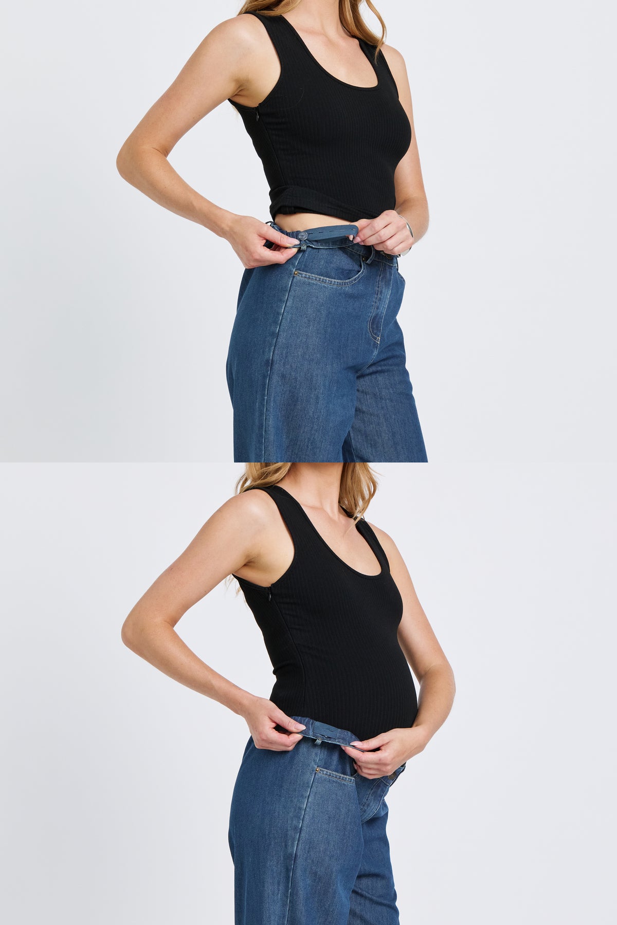 Anderson Adjustable-Waist Wide Leg Jean - Medium Blue