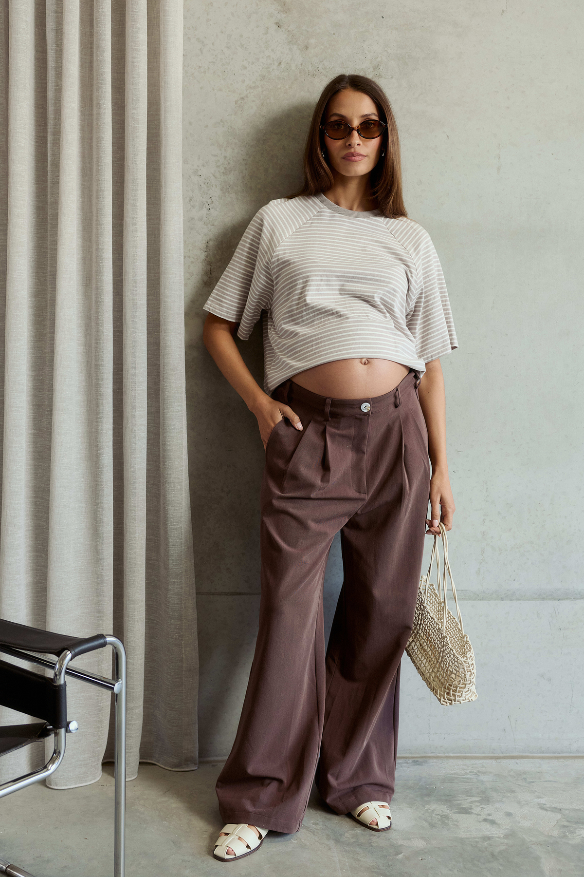 Zadie Adjustable Wide Leg Trouser - Chocolate